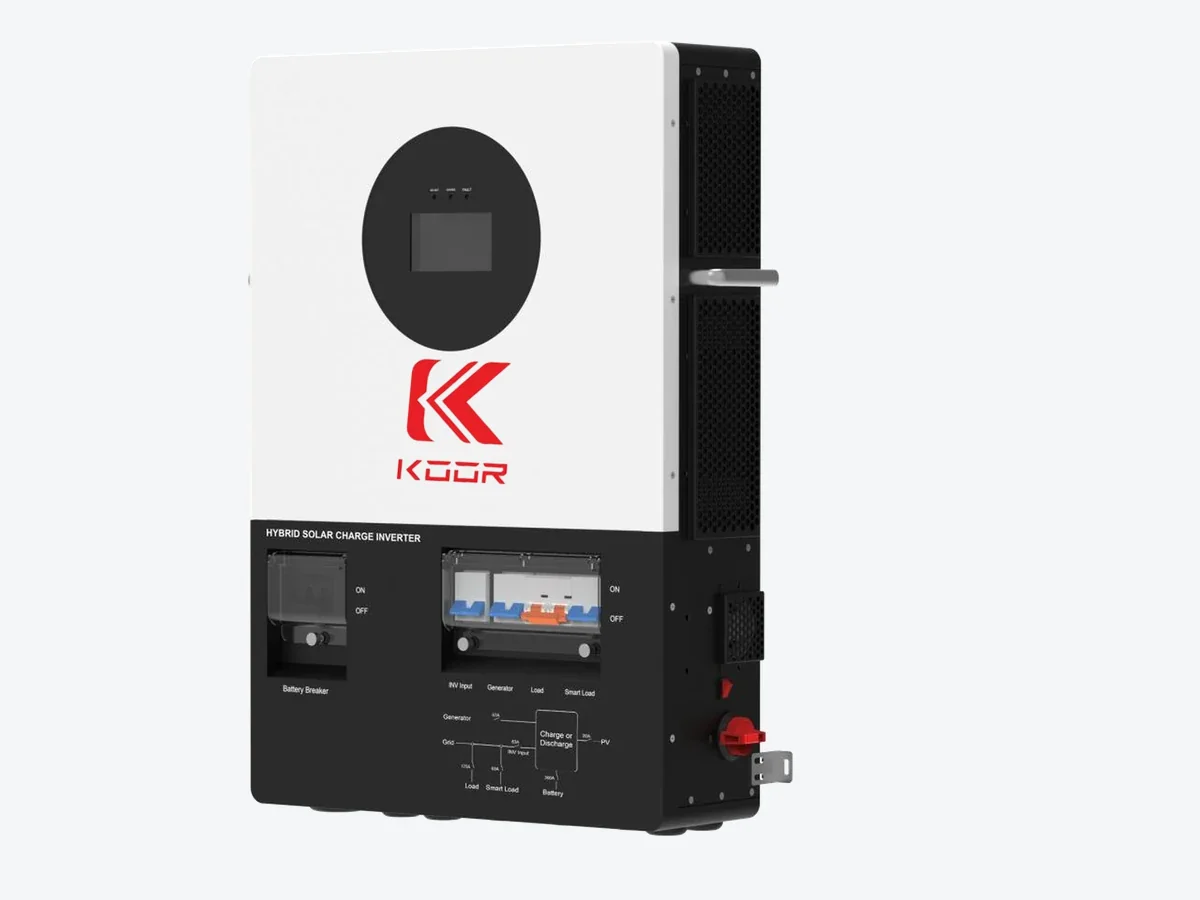 KR-L12K-SP-BP — the version with the battery, PV and AC breakers built into the cabinet